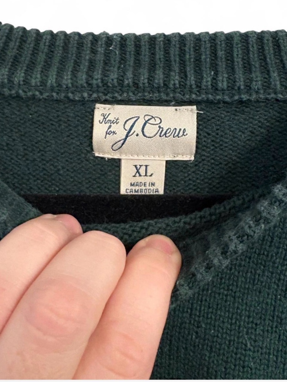 J.Crew Heritage 100% Cotton Crewneck Hunter Green - Picture 5 of 7